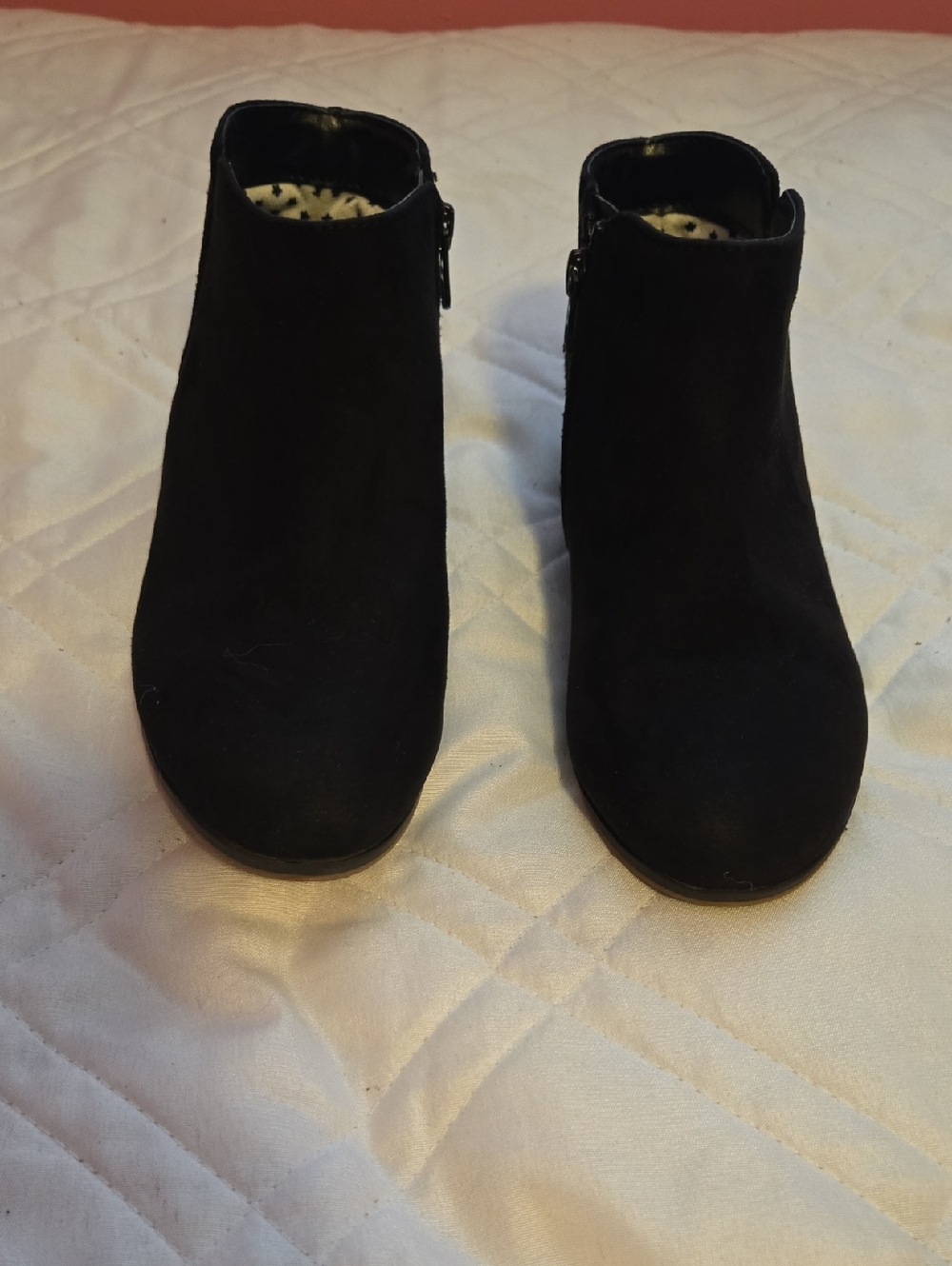 Cat & Jack Black Girls' Suede-Look Ankle Boots